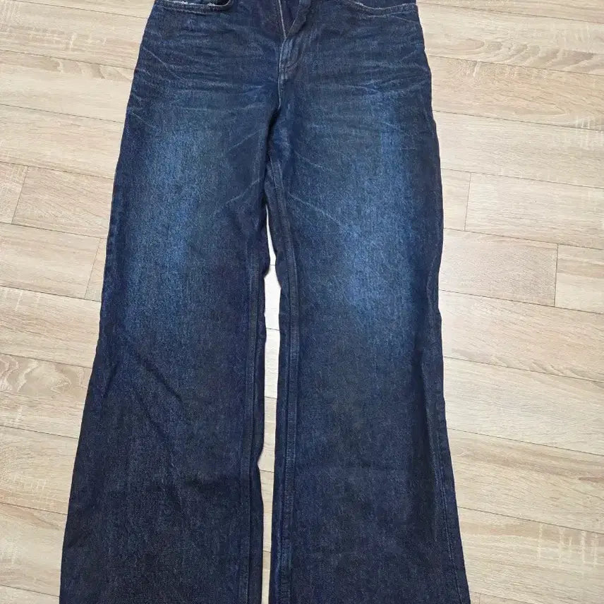 [BUNJANG] Vellie Mid Wide Black Mist Indigo Jeans / 벨리에 미드와이드 블랙미스트인디고 w28/l30