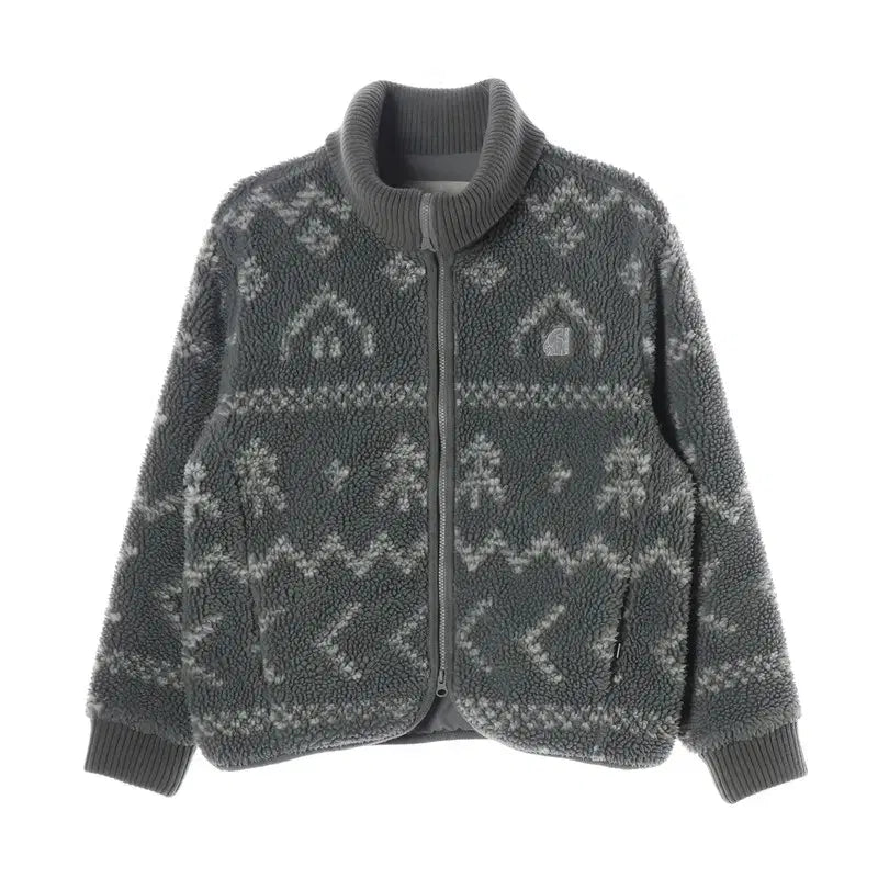 [BUNJANG] NORDISK Grey Nordic Pattern Fleece Jacket - Size S / 노르디스크 그레이 노르딕 패턴 플리스 자켓 S