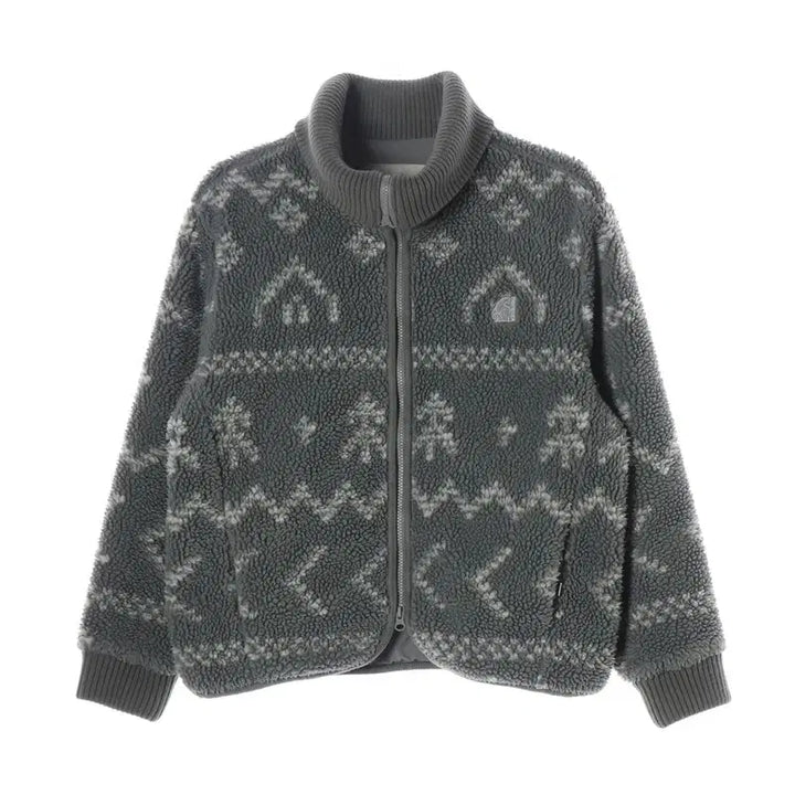 [BUNJANG] NORDISK Grey Nordic Pattern Fleece Jacket - Size S / 노르디스크 그레이 노르딕 패턴 플리스 자켓 S