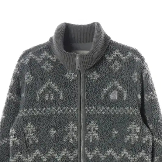 [BUNJANG] NORDISK Grey Nordic Pattern Fleece Jacket - Size S / 노르디스크 그레이 노르딕 패턴 플리스 자켓 S