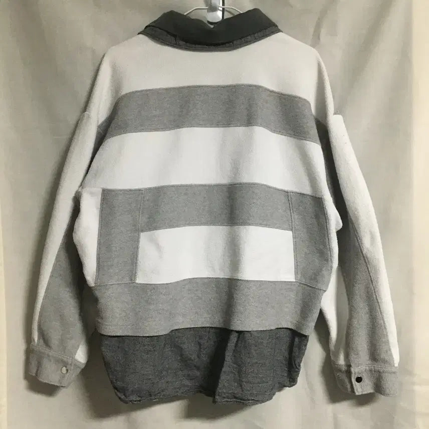 [BUNJANG] System Homme Striped Collar T-shirt / 한섬 SYSTEM 24 시스템 옴므 스트라이프 카라 티셔츠 100