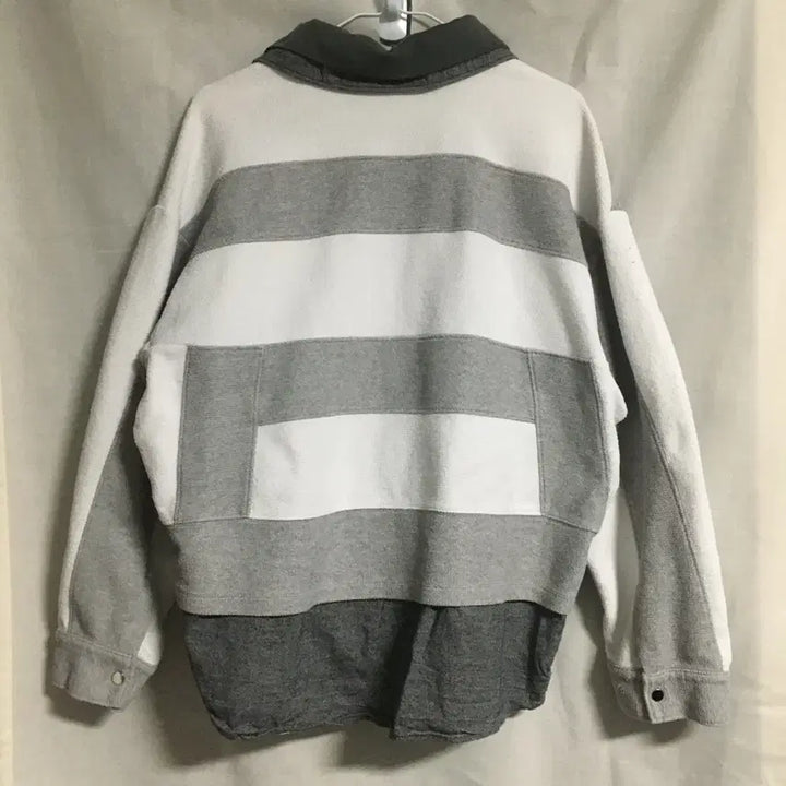 [BUNJANG] System Homme Striped Collar T-shirt / 한섬 SYSTEM 24 시스템 옴므 스트라이프 카라 티셔츠 100