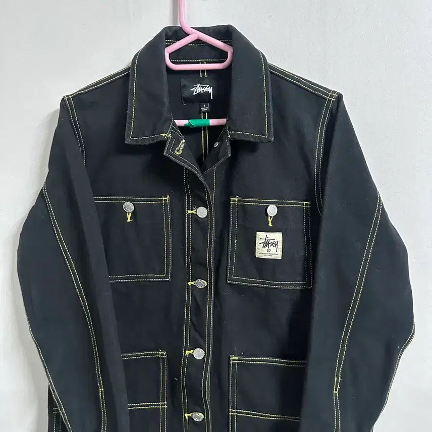 [BUNJANG] Stussy Black Denim Work Jacket / 스투시 블랙 데님 워크 자켓