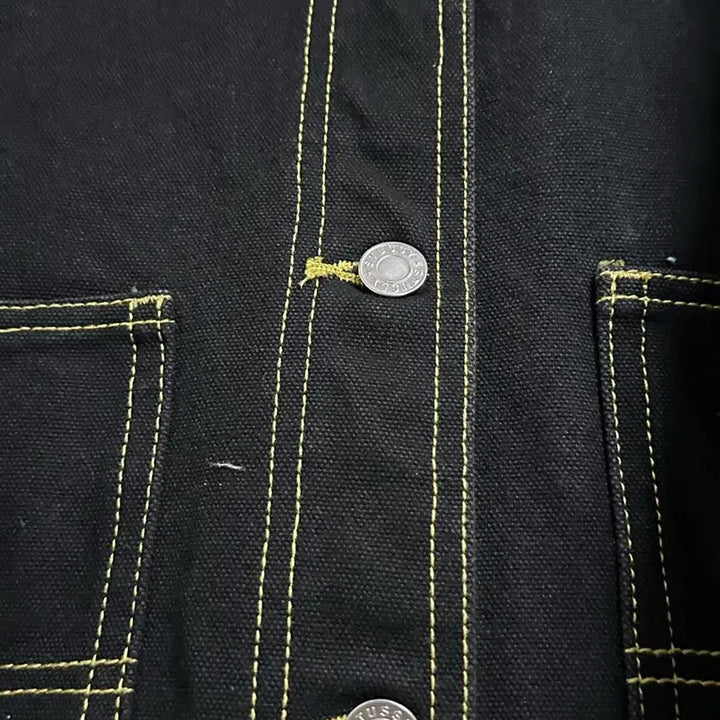[BUNJANG] Stussy Black Denim Work Jacket / 스투시 블랙 데님 워크 자켓