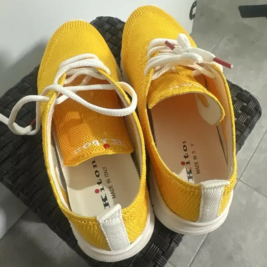 [BUNJANG] Kiton Mesh Sneakers Yellow / [6]키톤 메쉬 스니커즈 옐로우