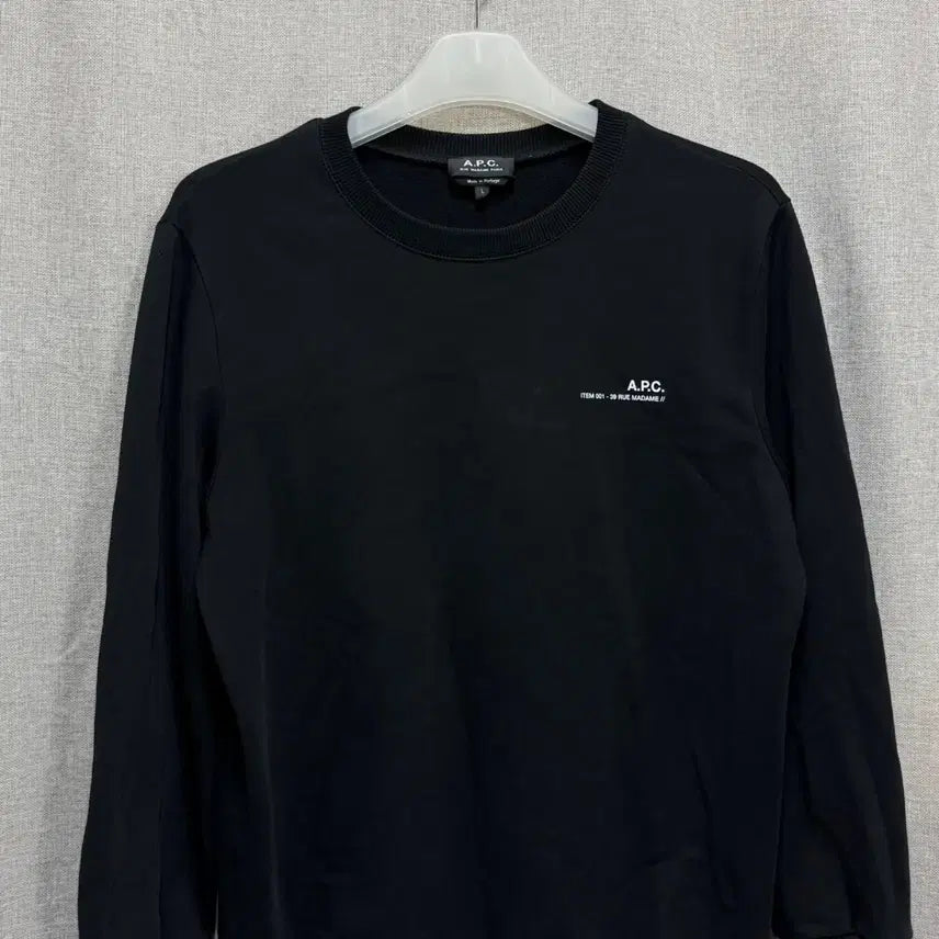 [BUNJANG] A.P.C. Black Sweatshirt Long Sleeve T-Shirt / [해외L] A.P.C. 아페쎄 블랙 맨투맨 긴팔 티셔츠