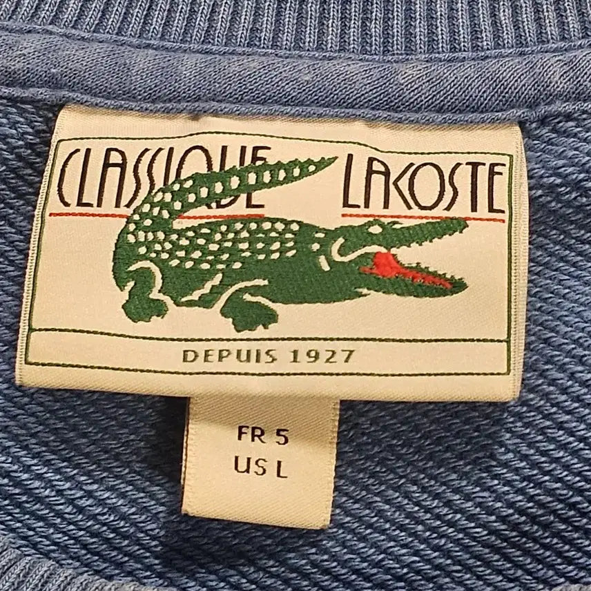 [BUNJANG] Lacoste Sky Blue Crewneck Sweatshirt L Size / 라코스테 하늘색 맨투맨 티셔츠