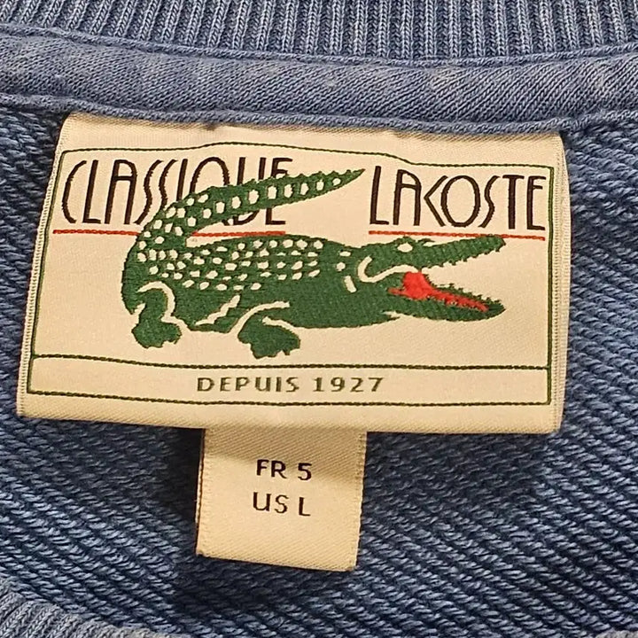 [BUNJANG] Lacoste Sky Blue Crewneck Sweatshirt L Size / 라코스테 하늘색 맨투맨 티셔츠