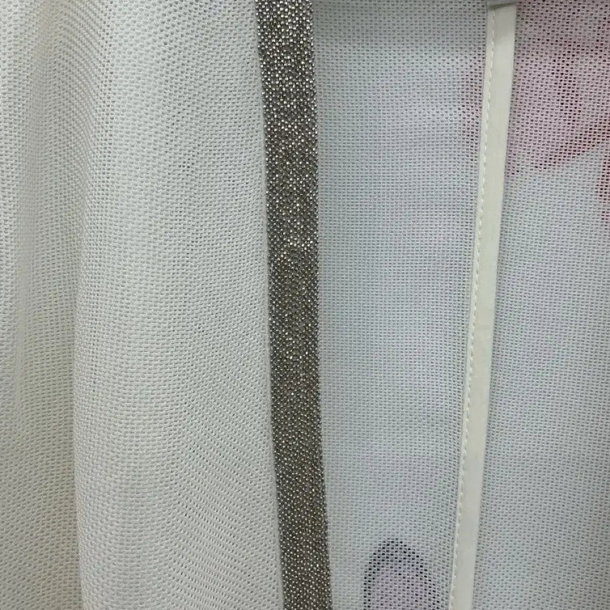 [BUNJANG] White Silver Embellished Open Jacket / 화이트 은색장식 오픈형 자켓