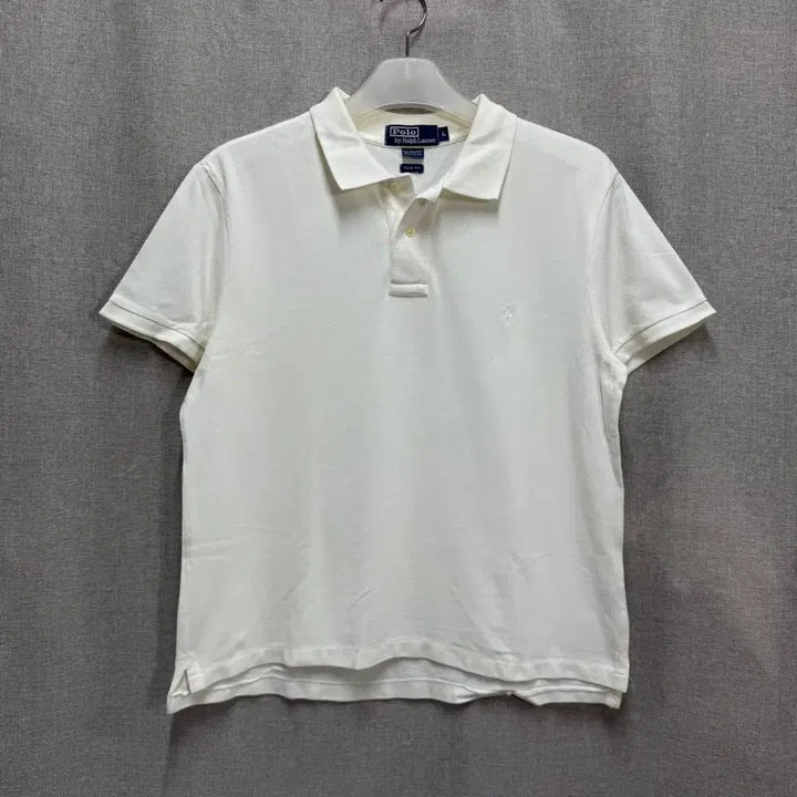 [BUNJANG] Polo Ralph Lauren White Cotton Short Sleeve Polo Shirt / [L] 폴로 랄프로렌 화이트 코튼 반팔 카라티