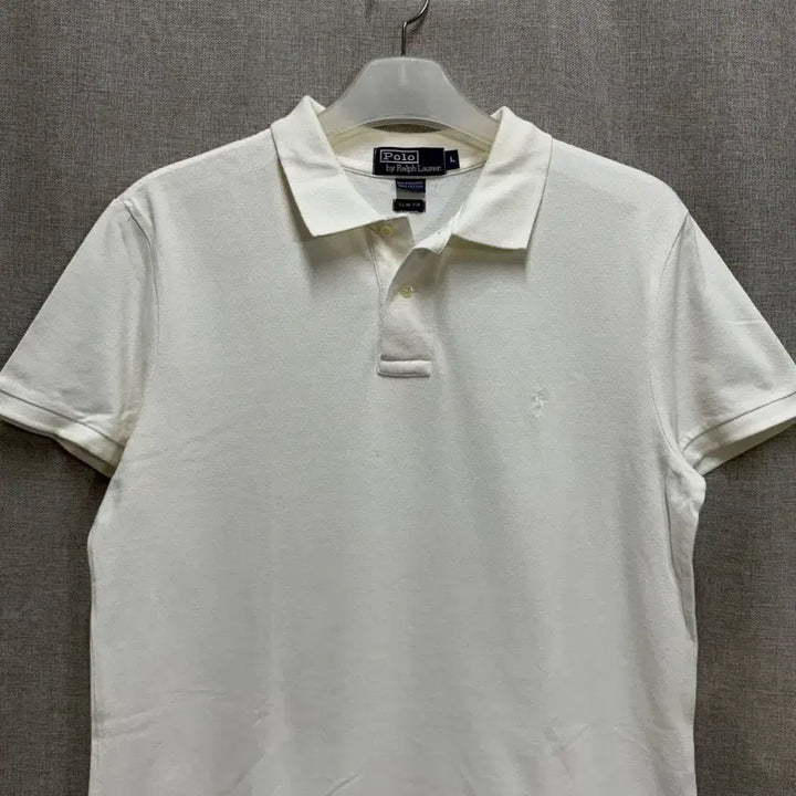 [BUNJANG] Polo Ralph Lauren White Cotton Short Sleeve Polo Shirt / [L] 폴로 랄프로렌 화이트 코튼 반팔 카라티