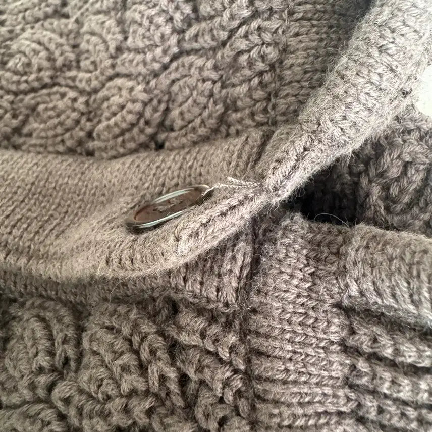 [BUNJANG] COYSEIO Wave Knit Cardigan Dark Brown / 급전) COYSEIO 코이세이오 웨이브 니트 가디건 다크브라운
