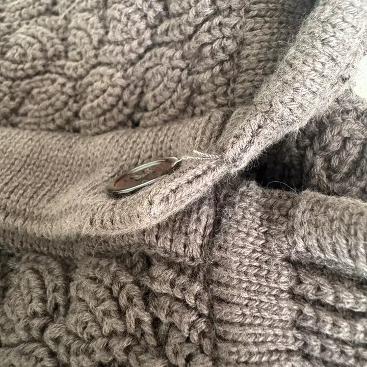 [BUNJANG] COYSEIO Wave Knit Cardigan Dark Brown / 급전) COYSEIO 코이세이오 웨이브 니트 가디건 다크브라운