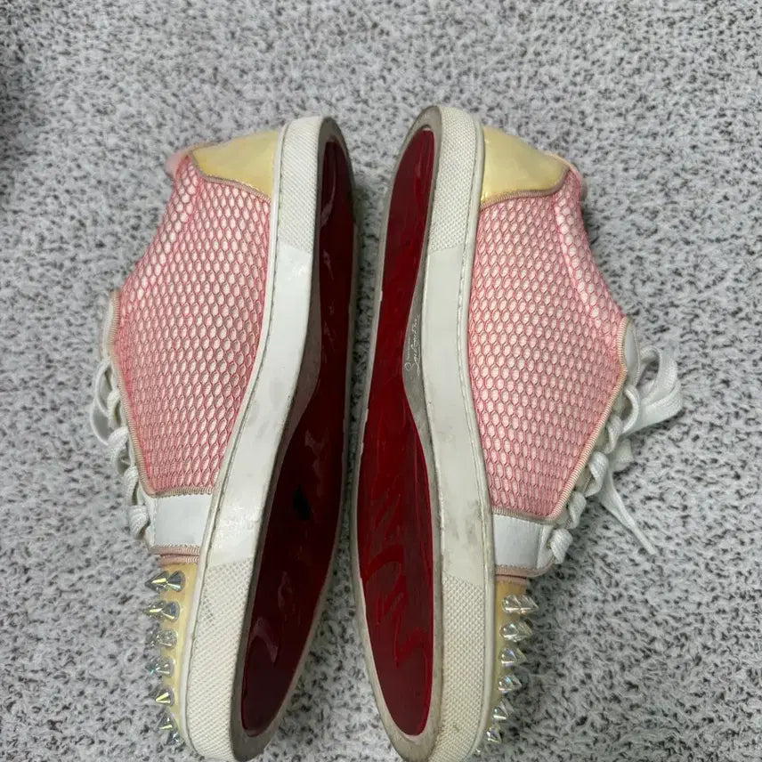 [BUNJANG] Christian Louboutin Pink Studded Sneakers / 크리스찬 루부탱 핑크 스터드 스니커즈 36 1/2