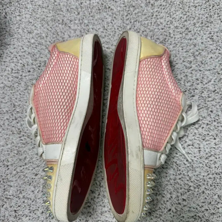 [BUNJANG] Christian Louboutin Pink Studded Sneakers / 크리스찬 루부탱 핑크 스터드 스니커즈 36 1/2