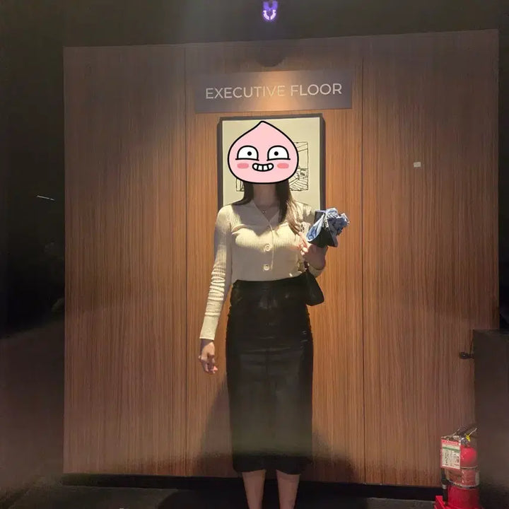 [BUNJANG] Black Leather Long Skirt / 블랙 레더 가죽 롱 스커트