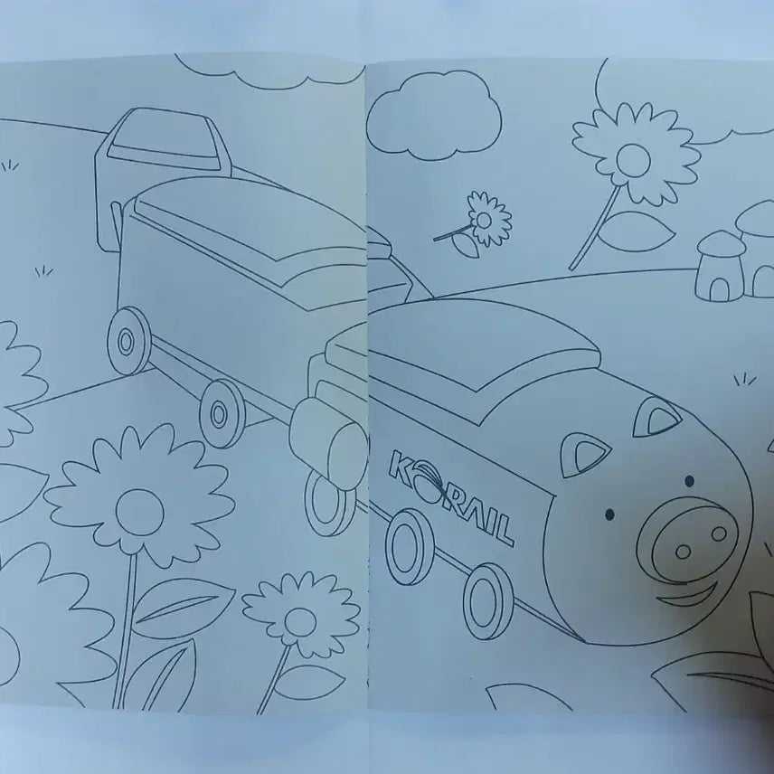 [BUNJANG] Korail KTX High-Speed Train Coloring Book and Crayon Set / 코레일 KTX미니 기차와 떠나는 색칠여행 KTX 고속열차 버전 팝니다