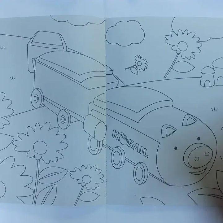 [BUNJANG] Korail KTX High-Speed Train Coloring Book and Crayon Set / 코레일 KTX미니 기차와 떠나는 색칠여행 KTX 고속열차 버전 팝니다