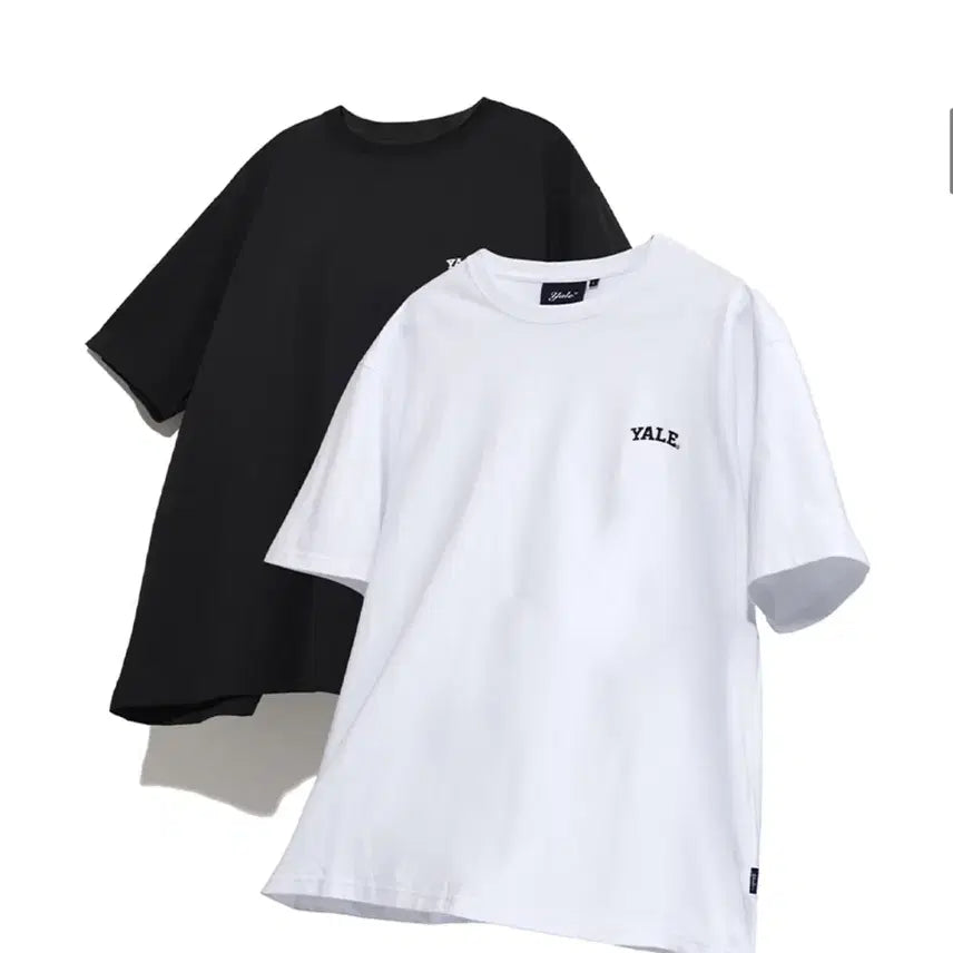 [BUNJANG] Yale T-shirt (Black &amp; White) - Bundle Set / 예일 반팔티 블랙,화이트 2개