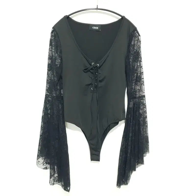 [BUNJANG] Shop Cider Lace-up Bodysuit L / 샵사이다 레이스업 바디수트 L_M1978