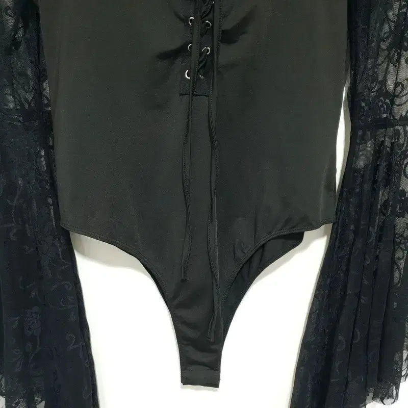 [BUNJANG] Shop Cider Lace-up Bodysuit L / 샵사이다 레이스업 바디수트 L_M1978