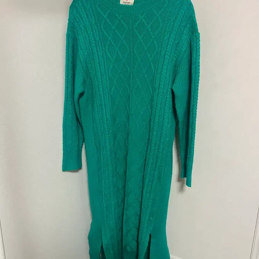 [BUNJANG] Long Round Neck Cable Knit Dress / 무배&amp;택포