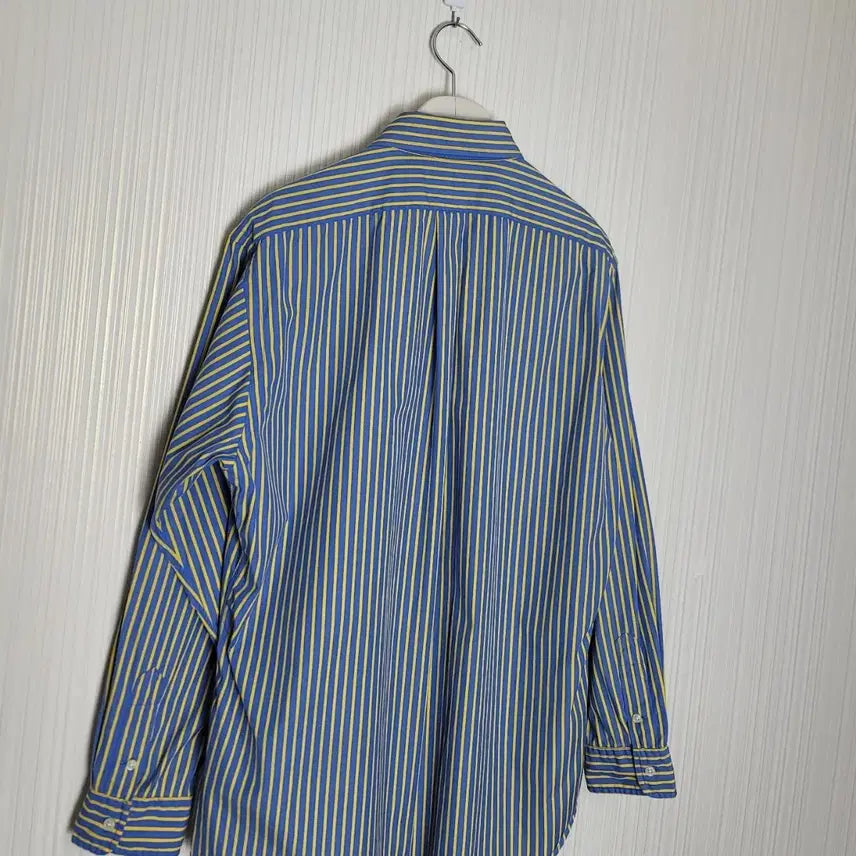 [SOLD OUT] 105_폴로 스트라이프 셔츠 블루옐로 포플린 클래식핏 랄프로렌