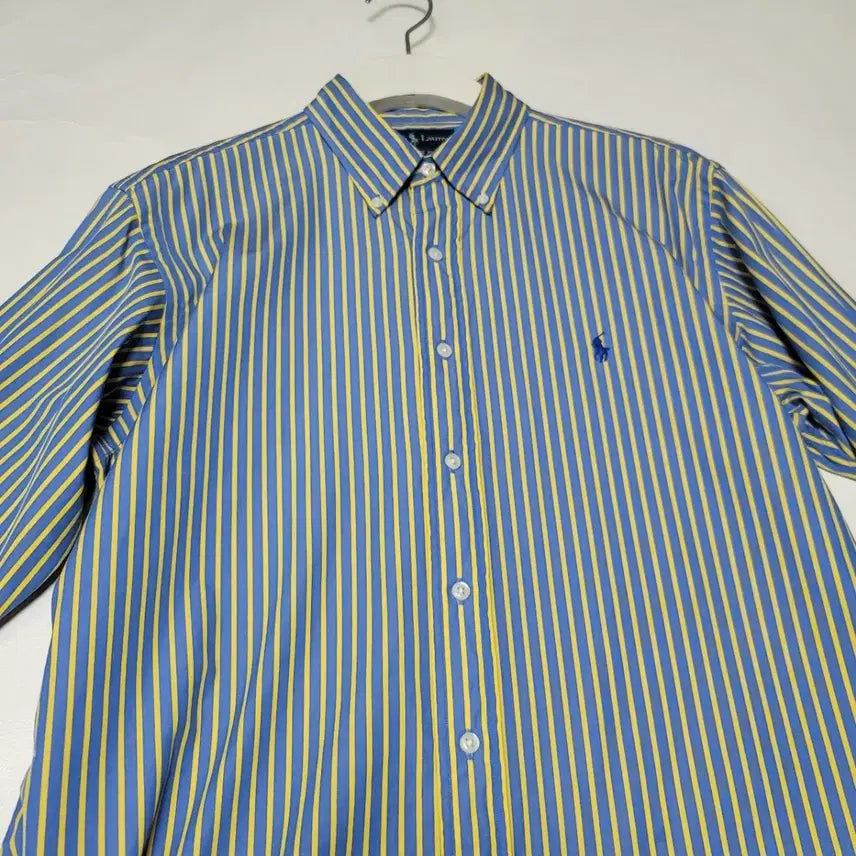 [SOLD OUT] 105_폴로 스트라이프 셔츠 블루옐로 포플린 클래식핏 랄프로렌