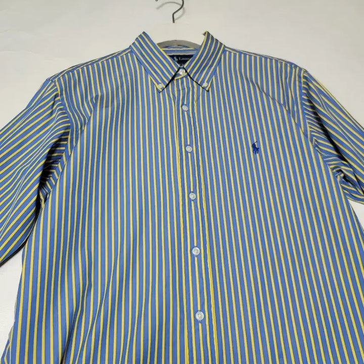 [SOLD OUT] 105_폴로 스트라이프 셔츠 블루옐로 포플린 클래식핏 랄프로렌