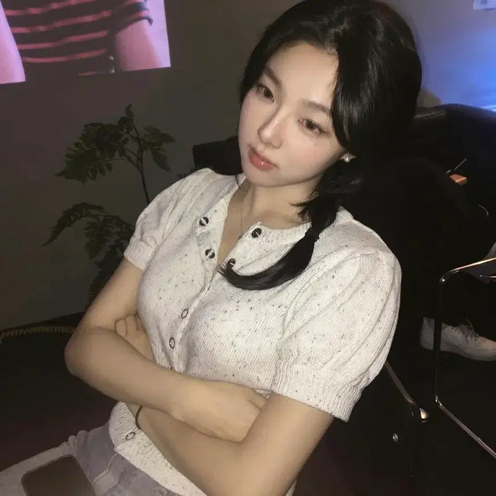 [BUNJANG] Letter From Moon Dust Half Cardigan (White) / 레터프롬문 더스트 하프 가디건 (화이트)