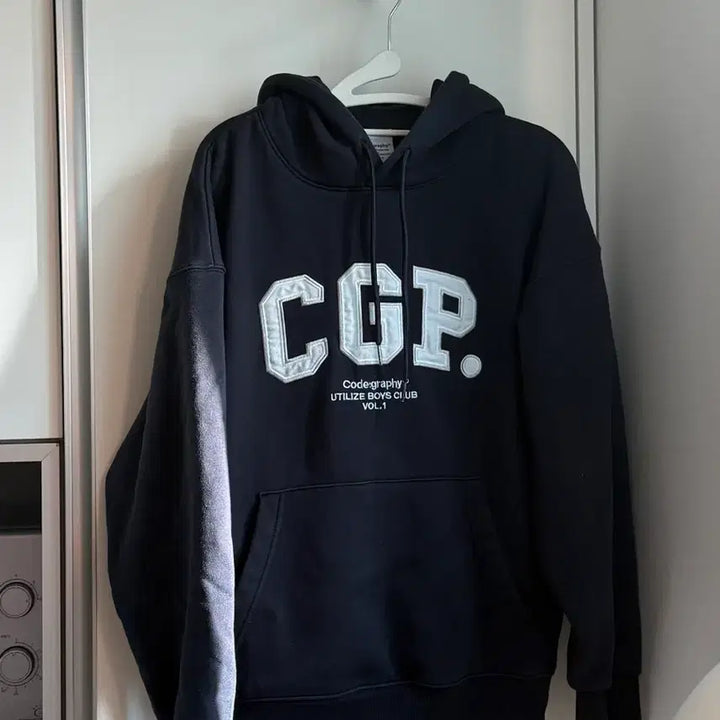 [BUNJANG] Codegraphy Hooded T-shirt Navy S / 코드그래피 CGP 후드티 네이비 s