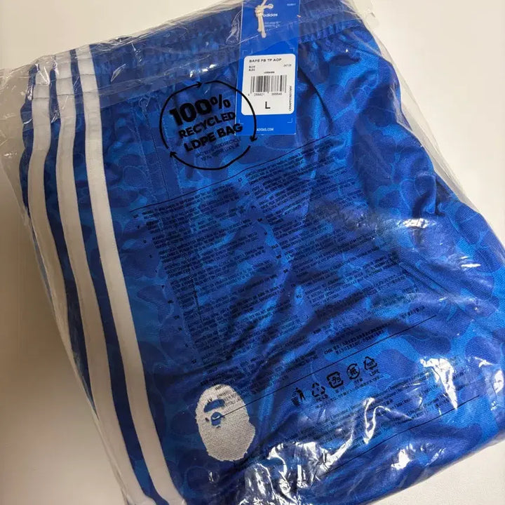 [BUNJANG] Adidas x Bape Track Pants (Blue) - New / [L] 25ss 아디다스 베이프 트랙팬츠 블루 새상품 급처!!!