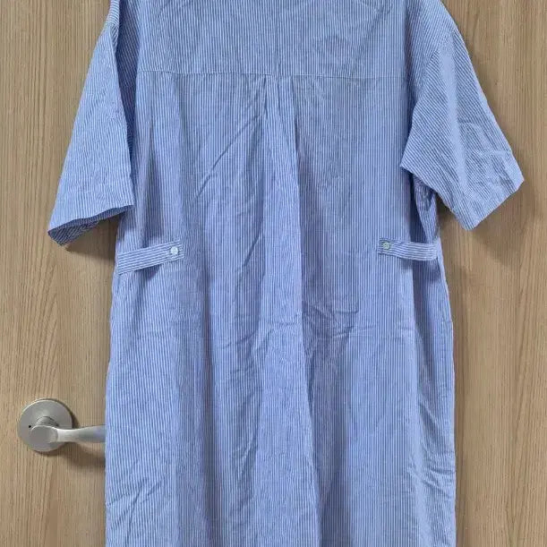 [BUNJANG] Hacer Blue Stripe Short Sleeve Shirt Dress / 스트라이프 셔츠 원피스 반팔