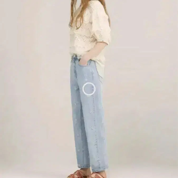 [BUNJANG] Thursday Island Daisy Denim Pants / 써스데이아일랜드 데이지 데님 팬츠