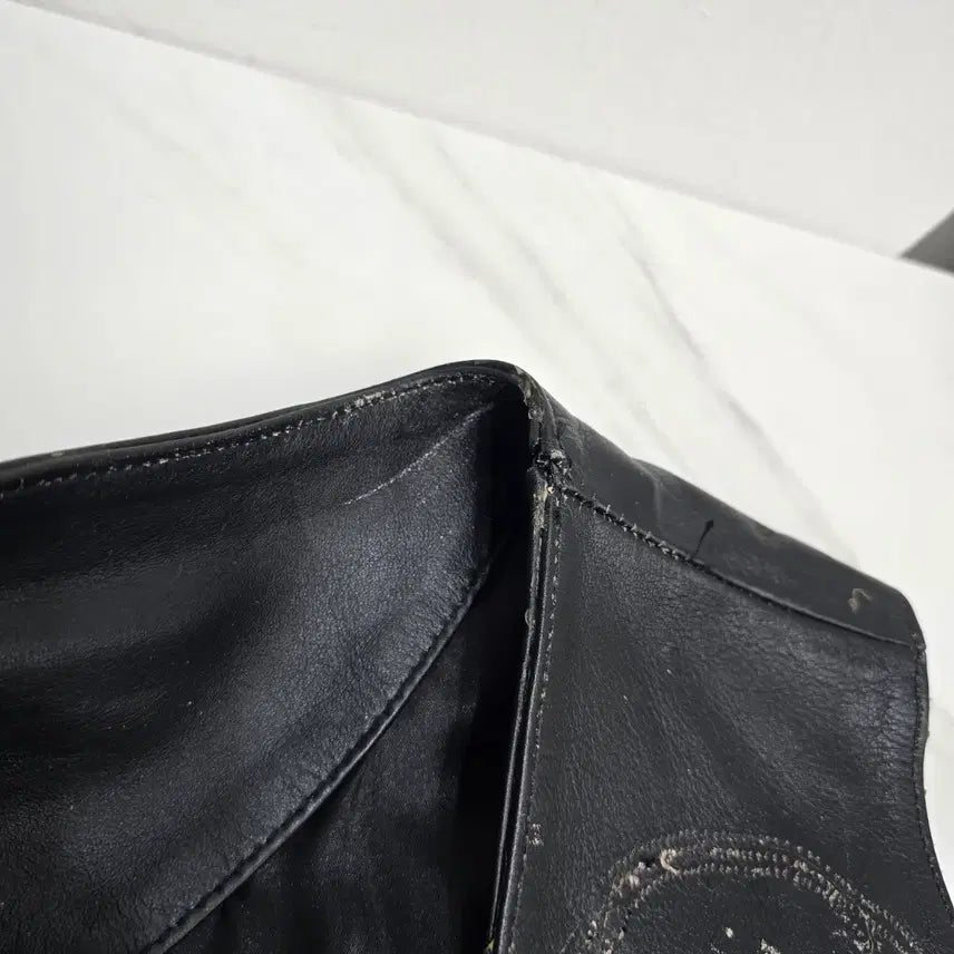 [BUNJANG] Biker Patch Leather Vest / 바이커 패치 가죽 조끼