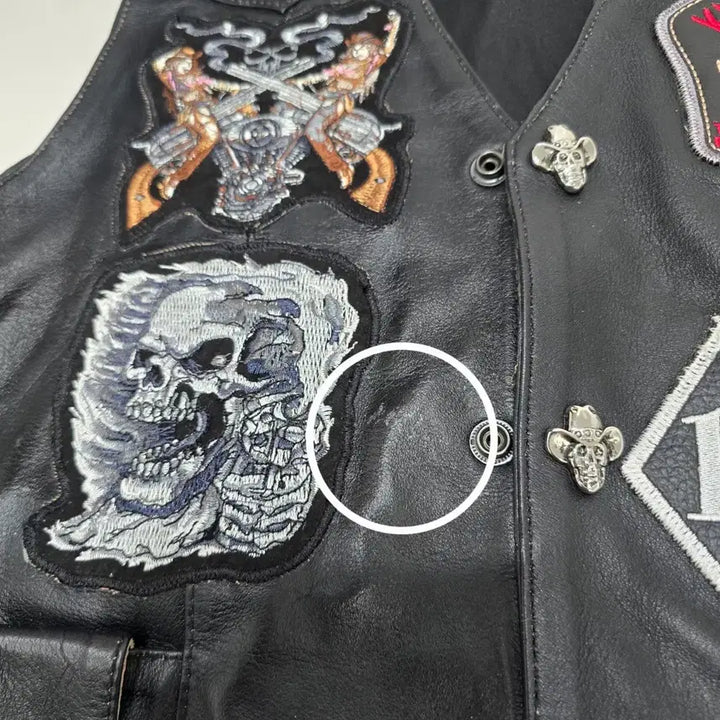 [BUNJANG] Biker Patch Leather Vest / 바이커 패치 가죽 조끼