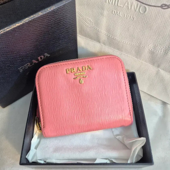 [BUNJANG] Prada Zipper Coin Pouch Pink / 프라다 지퍼 동전 지갑 핑크