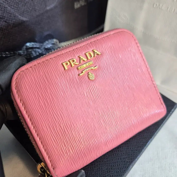 [BUNJANG] Prada Zipper Coin Pouch Pink / 프라다 지퍼 동전 지갑 핑크