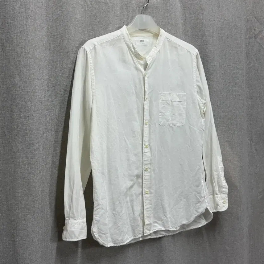 [BUNJANG] Uniqlo Linen Blend Henley Long Sleeve Shirt L / [L] 유니클로 린넨 마 헨리넥 긴팔 셔츠 남방