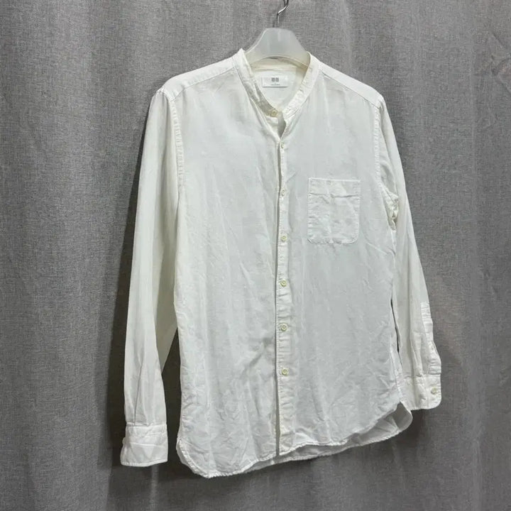 [BUNJANG] Uniqlo Linen Blend Henley Long Sleeve Shirt L / [L] 유니클로 린넨 마 헨리넥 긴팔 셔츠 남방