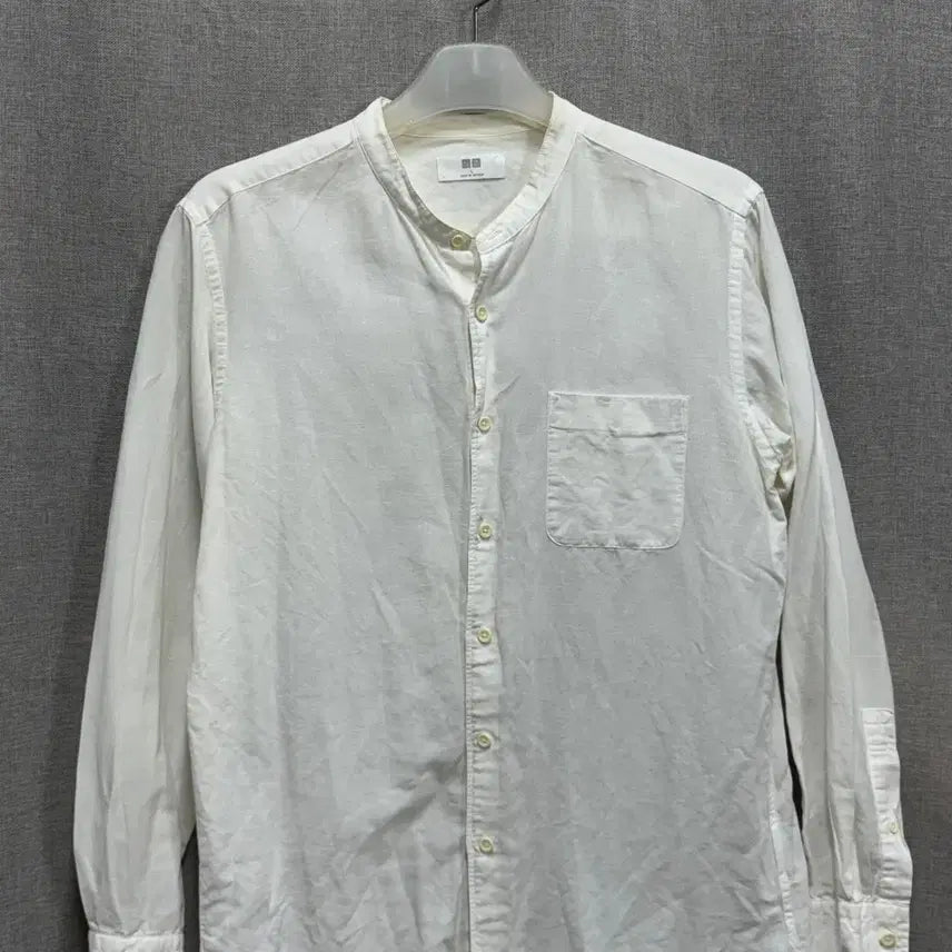 [BUNJANG] Uniqlo Linen Blend Henley Long Sleeve Shirt L / [L] 유니클로 린넨 마 헨리넥 긴팔 셔츠 남방
