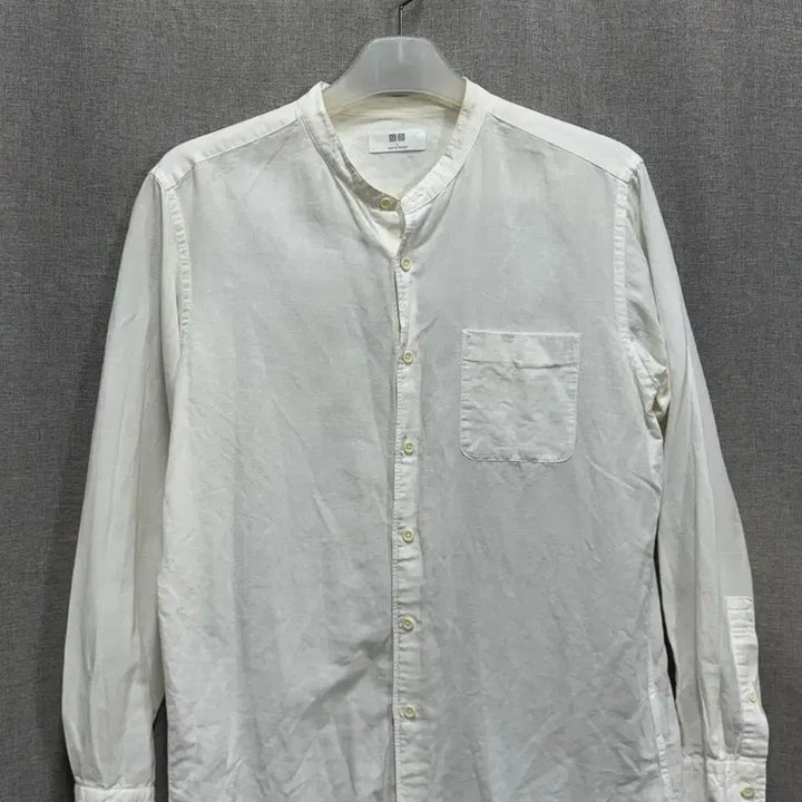 [BUNJANG] Uniqlo Linen Blend Henley Long Sleeve Shirt L / [L] 유니클로 린넨 마 헨리넥 긴팔 셔츠 남방