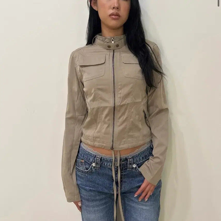 [SOLD OUT] mireva ruby crop jacket 빈티지 스트랩 카고 집업 자켓