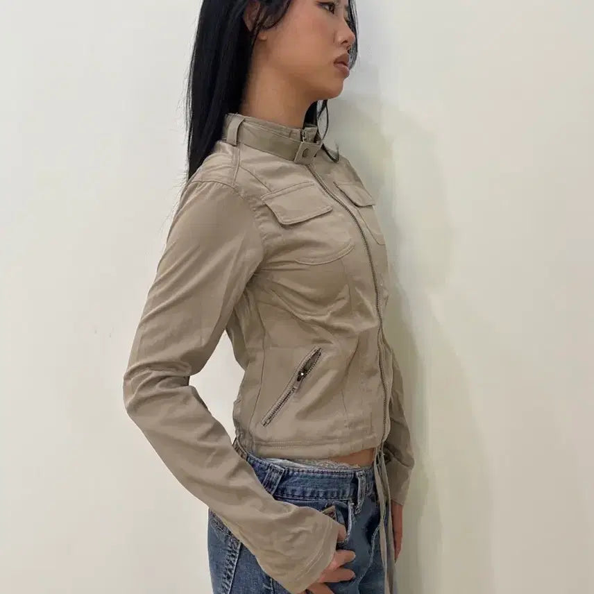[SOLD OUT] mireva ruby crop jacket 빈티지 스트랩 카고 집업 자켓