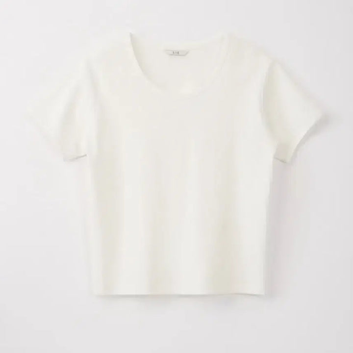 [BUNJANG] Ssie Rona Silket Cotton T-shirt White / 시에 로나 실켓 코튼 티셔츠 화이트