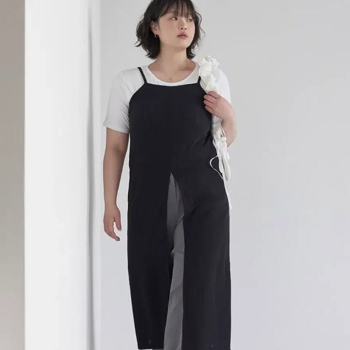 [SOLD OUT] 미착용새상품)당당걸 브히즈 트임 골지 레이어드뷔스티에 끈나시 원피스