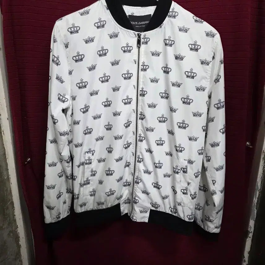[BUNJANG] Dolce &amp; Gabbana Crown Pattern Bomber Jacket / 돌체앤가바나 크라운 패턴 봄버 자켓