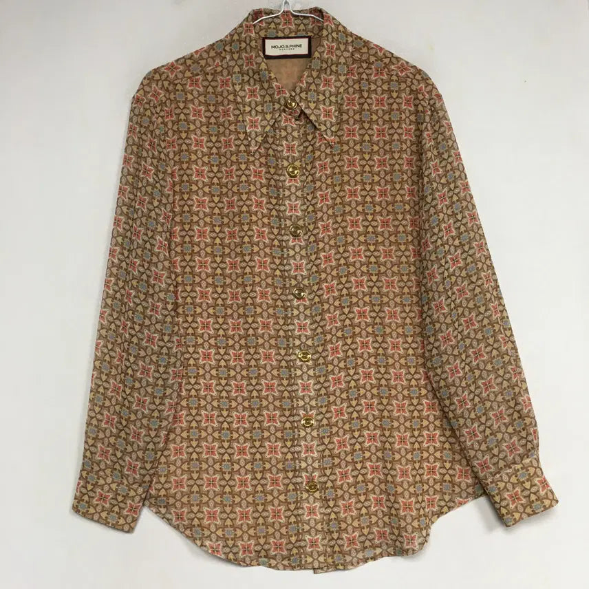 [BUNJANG] Moje Spoin Patterned Chiffon Blouse Size 55 / 모조에스핀 패턴 쉬폰 블라우스 55