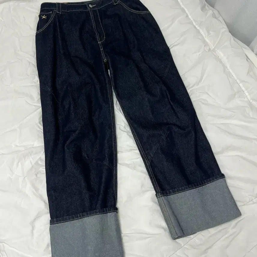 [BUNJANG] The Coldest Moment Roll Up Denim Pants Navy / 더콜디스트모먼트 롤업 데님 팬츠 네이비