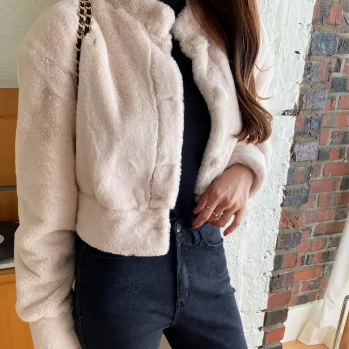 [BUNJANG] 애즈카키 크롭 밍크자켓 / 애즈카키 크롭 밍크자켓